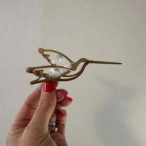 Mascot 24K Gold Plated Hummingbird Suncatcher Window Hanging Austrian Crystals